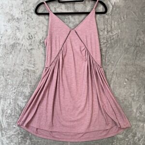 Roxy Mauve Pink Boho Sundress M Spaghetti Strap Flow‎ Babydoll Mini Dress